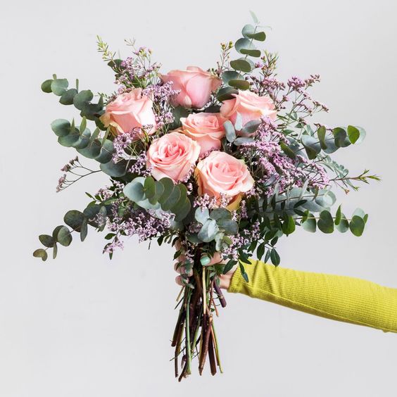 bouquet limonium e rose